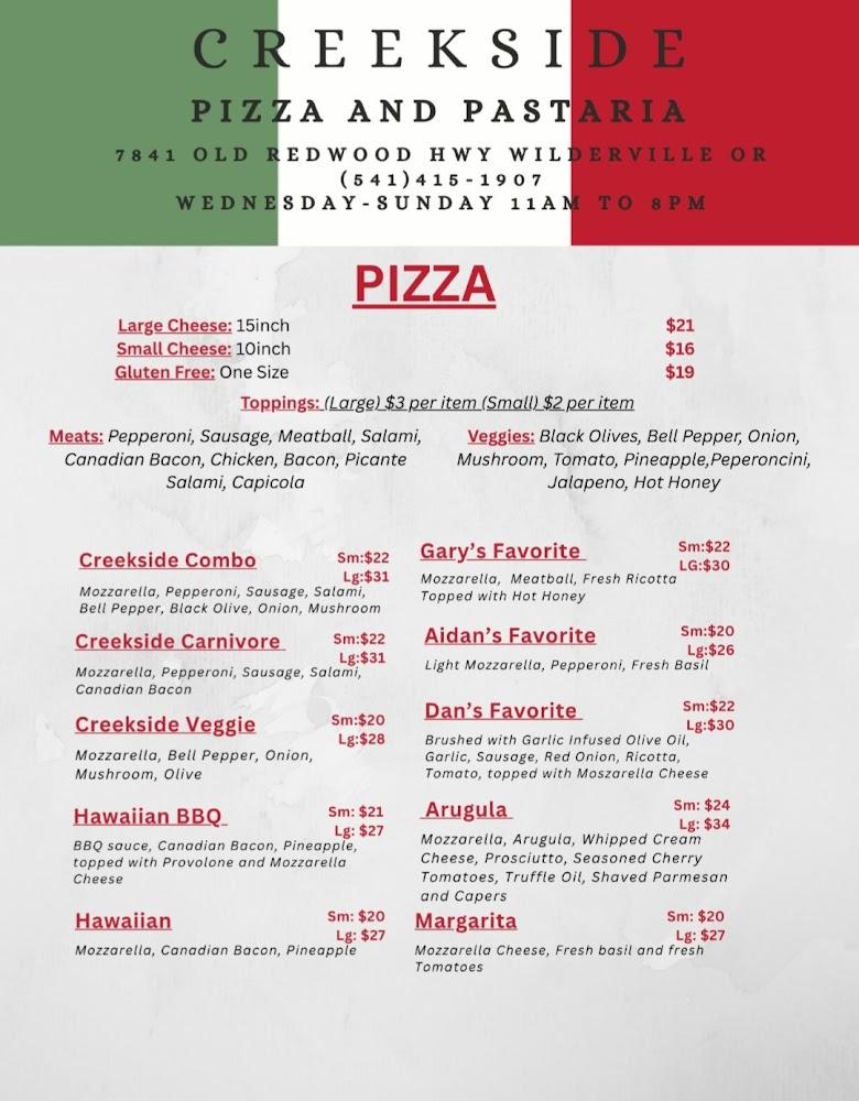 Creekside Pizza And Pastaria Menu image 2